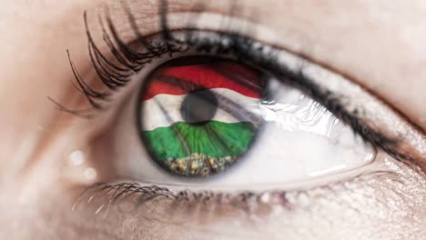 woman-green-eye-in-close-up-with-the-flag-of-Hungary-in-iris-with-wind-motion.-video-concept