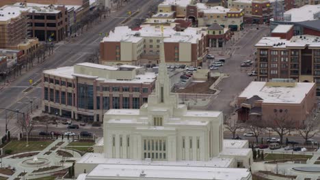 Aerial-shot-of-Ogden-Utah-Mormon-Temple