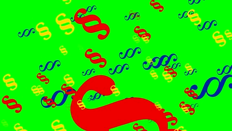 Flying-paragraphs-on-green-screen.-Multicolored-paragraphs-in-red,-blue-and-yellow-rotating