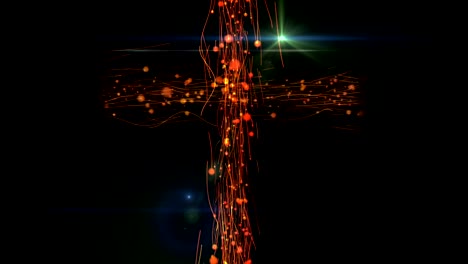 animation---christian-religious-cross-on-a-black-background--and-illuminating-dusty-particles-floating-in-the-air