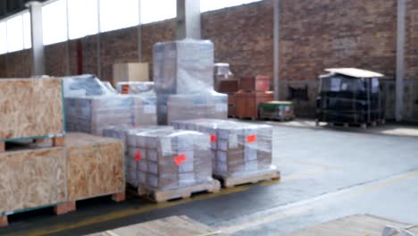 packages-and-boxes-in-the-port-warehouse,-dolly