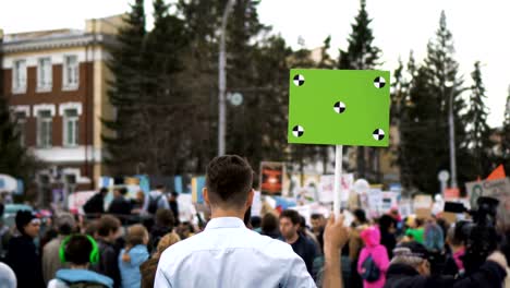 Man-with-poster-in-his-hands-at-the-strike.-Gay-and-lesbian-protest.-Lgbt-rally.