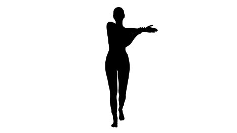 Silhouette-junge-Frau-stretching-Hände-in-Yoga-Kleidung