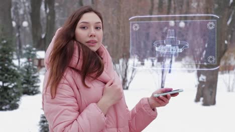 Red-haired-girl-with-hologram-VR-Headset