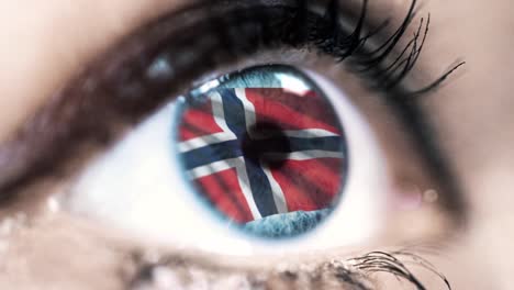 woman-blue-eye-in-close-up-with-the-flag-of-norway-in-iris-with-wind-motion.-video-concept