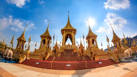 The-Royal-Crematorium-Of-King-Bhumibol-Adulyadej,-Thailand-4K-Time-Lapse