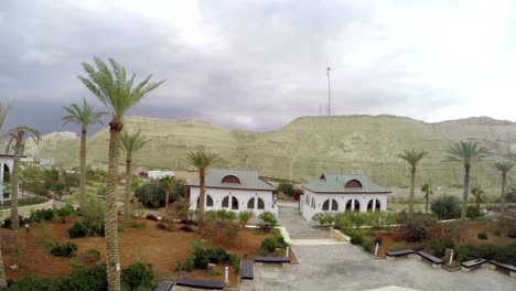 Kasr-al-Jahud-en-el-río-Jordán,-sitio-bautismal-de-Jesús-Cristo,-iglesia-ortodoxa-griega-en-el-lado-jordano,-cerca-de-Jericó