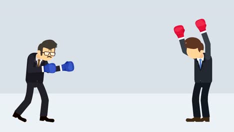 Business-man-battle-in-boxing-gloves.-Business-competition-concept.-Loop-illustration-in-flat-style.