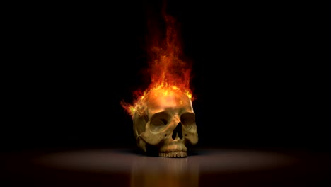 Burning-skull-looping-animation