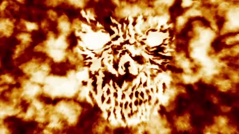 Screams-skull-in-fire.-Scary-monster-face.