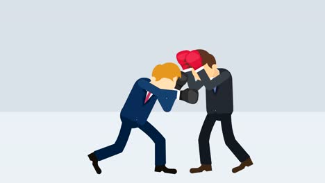 Business-man-battle-in-boxing-gloves.-Business-competition-concept.-Loop-illustration-in-flat-style.