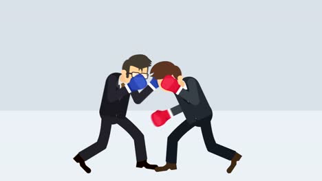 Business-man-battle-in-boxing-gloves.-Business-competition-concept.-Loop-illustration-in-flat-style.