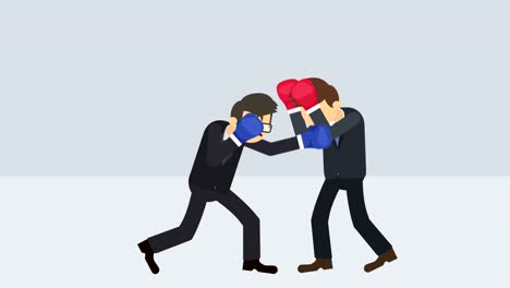 Business-man-battle-in-boxing-gloves.-Business-competition-concept.-Loop-illustration-in-flat-style.