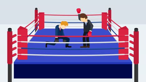 Business-man-battle-in-boxing-gloves.-Business-competition-concept.-Loop-illustration-in-flat-style.