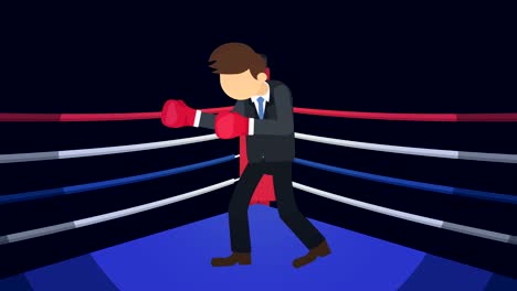 Business-man-battle-in-boxing-gloves.-Business-competition-concept.-Loop-illustration-in-flat-style.