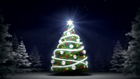 Christmas-tree-revelation-in-winter-night-nature-at-snowfall