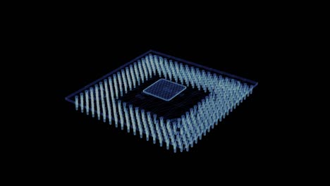 Holograma-de-un-microchip-de-ordenador-giratoria