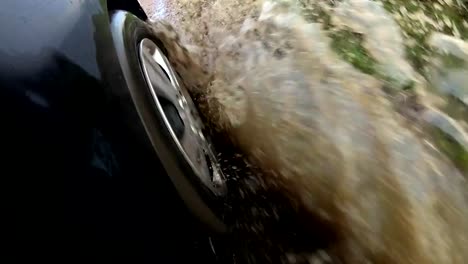 Car-Wheel-Driving-Through-Deep-Puddle-POV