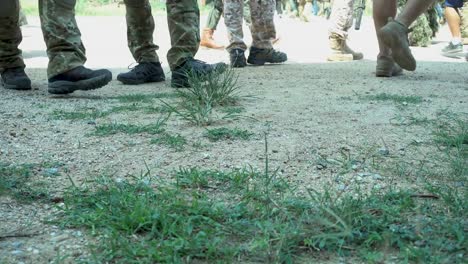 Close-Up-Of-Soldier-Legs,Walking