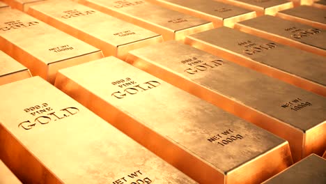 Endless-loopable-moving-stacks-of-detailed-gold-bars