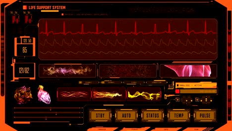 Futuristische-Gesundheit-Einheit,-Überwachung-des-Patienten-im-Raum,-Weltraum-mission