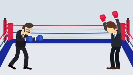 Business-man-battle-in-boxing-gloves.-Business-competition-concept.-Loop-illustration-in-flat-style.