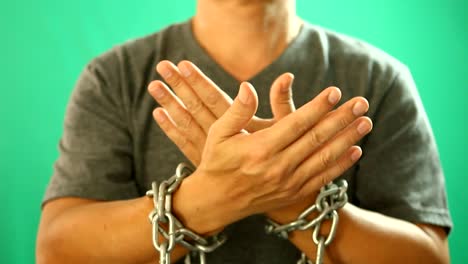 Man-begging-with-chain