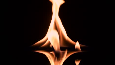 Fire-and-flames-burning,-in-slow-motion-with-a-black-background