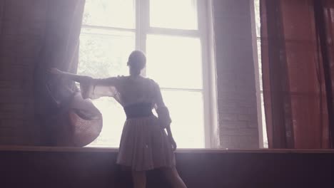 Beautiful-ballet-dance.-Morning.-Window.