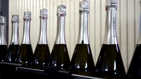 The-line-for-filling-and-sealing-the-conveyor-in-a-factory-of-champagne