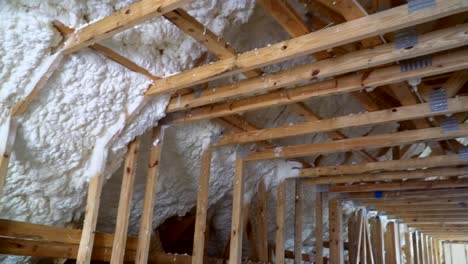 Part-of-Construction-of-ceiling-foam-insulation-the-attic