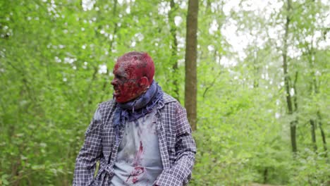 Zombies-sind-Fuß-durch-den-Wald.