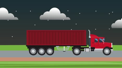 Cargo-truck-traveling-HD-animation-HD-animation
