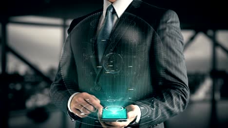 Businessman-with-Travel-Insurance-hologram-concept