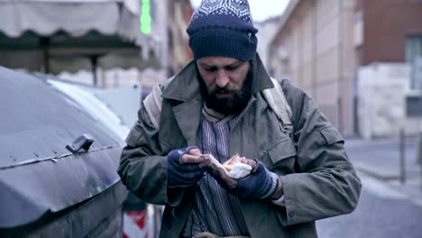 Obdachlose-Müllcontainer-Diving.despair,-Schmutz,-hunger