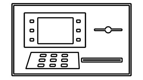 Geldautomat-Grafik-Animation-Kreditkarte-Geld-nehmen-Pin-(4K)