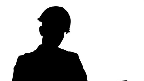 Silhouette-Stressed-female-engineer-in-helmet-checking-constraction-plan