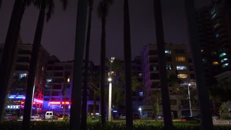 night-illuminated-zhuhai-city-walking-bay-traffic-street-panorama-4k-china
