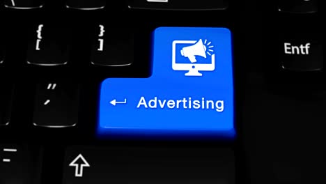 Advertising-Moving-Motion-On-Blue-Enter-Button-On-Modern-Computer-Keyboard-with-Text-and-icon-Labeled.-Selected-Focus-Key-is-Pressing-Animation.-Content-Marketing-Concept