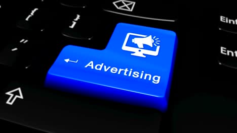 Advertising-Moving-Motion-On-Blue-Enter-Button-On-Modern-Computer-Keyboard-with-Text-and-icon-Labeled.-Selected-Focus-Key-is-Pressing-Animation.-Content-Marketing-Concept