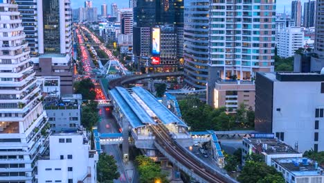 4K.-Time-lapse-View-of-electric-train-at-modern-capital-Bangkok-city-Thailand