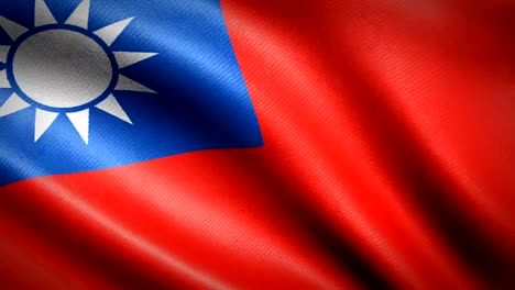 Taiwan-Flagge.-Nahtlose-Schleife-Animation.-4K-High-Definition-Video