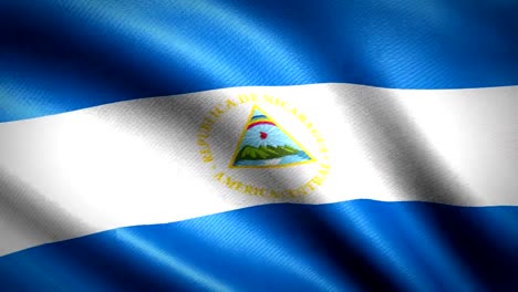 Nicaragua-Flagge.-Nahtlose-Schleife-Animation.-4K-High-Definition-Video