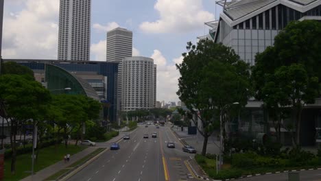 singapore-raffles-ave-suntec-city-mall-marina-square-traffic-bridge-panorama