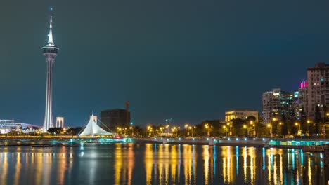 china-night-bay-illumination-famous-macau-city-tower-bright-panorama-4k-time-lapse