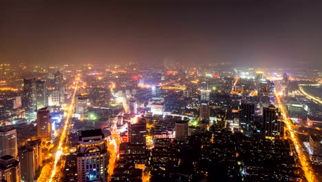 Time-lapse-of-cityscape-at-night-of-nanjing,china