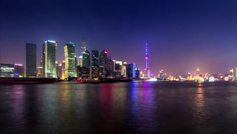 Día-a-noche-timelapse-de-Shanghai-y-paisaje-urbano