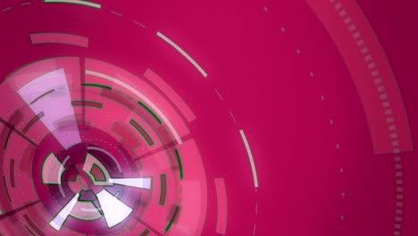 Pink-abstract-round-animation,-hi-tech-background-with-circles.-Futuristic-Sci-Fi-HUD-effect.