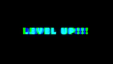 Level-UP-Text-mit-schlechtem-Signal.-Glitch-Effekt