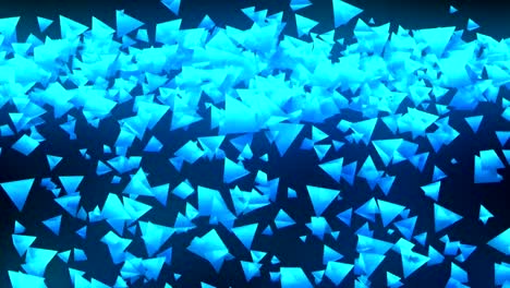 Global-Business-Network,-Blue-Pyramids-on-Black-Background,-Loop-Glitter-Animation,